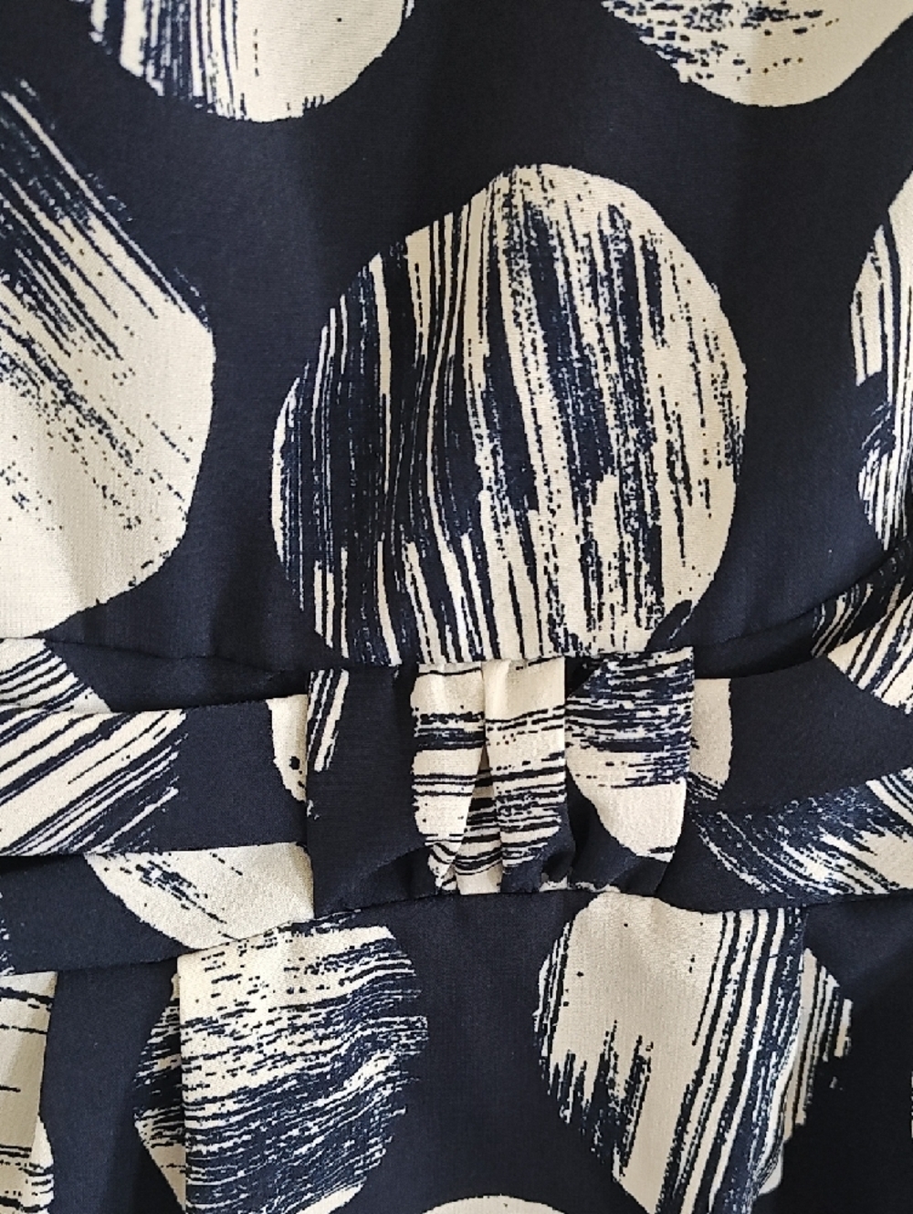 George Navy and White Sleeveless Midi Dress with Circular Print Size 4 Lined - Picture 4 of 9